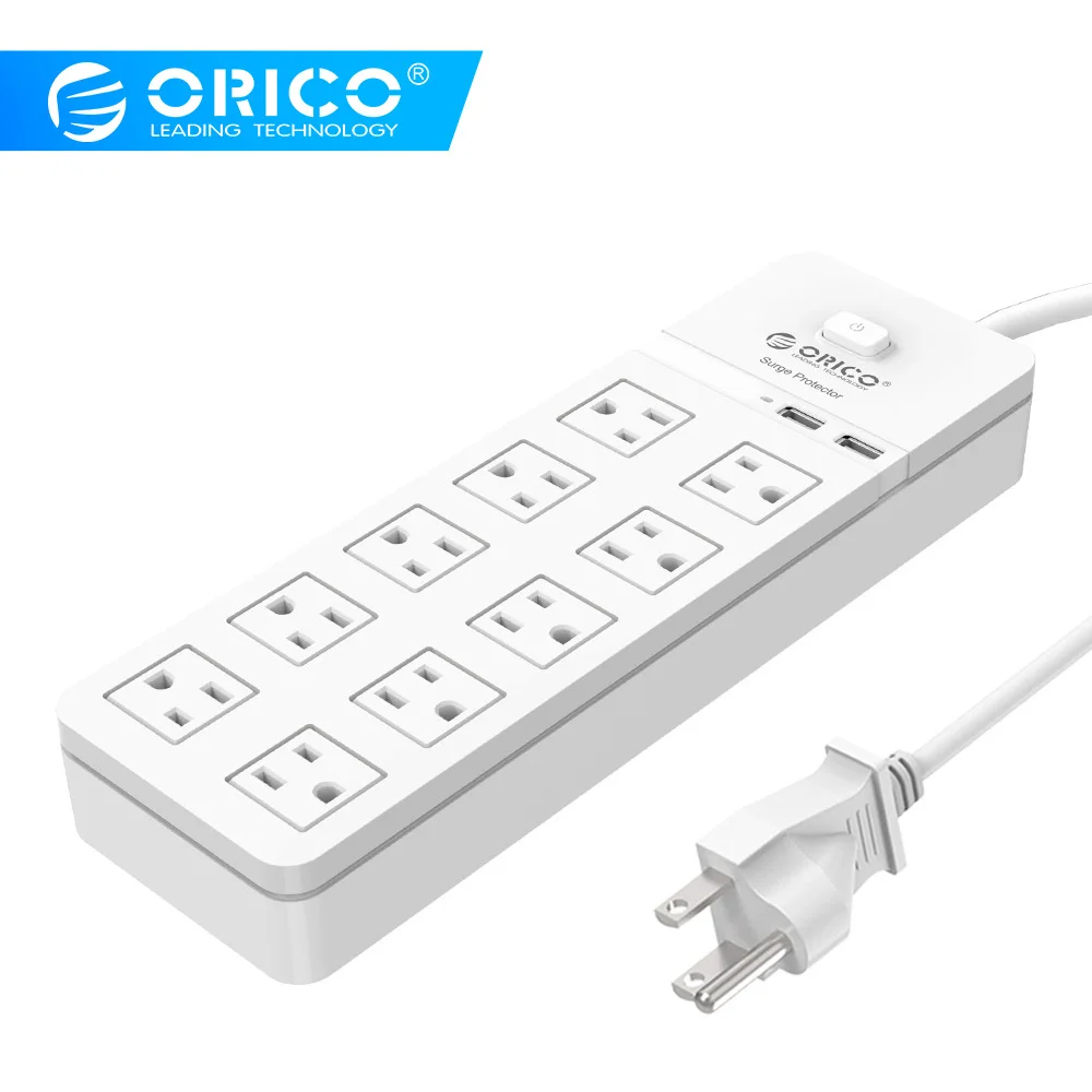 ORICO SPT USB Защита от всплесков напряжения Мощность Розетка с USB Мощность полосы IC для дома и офиса 4/6/8/10 Порты розетку переменного тока