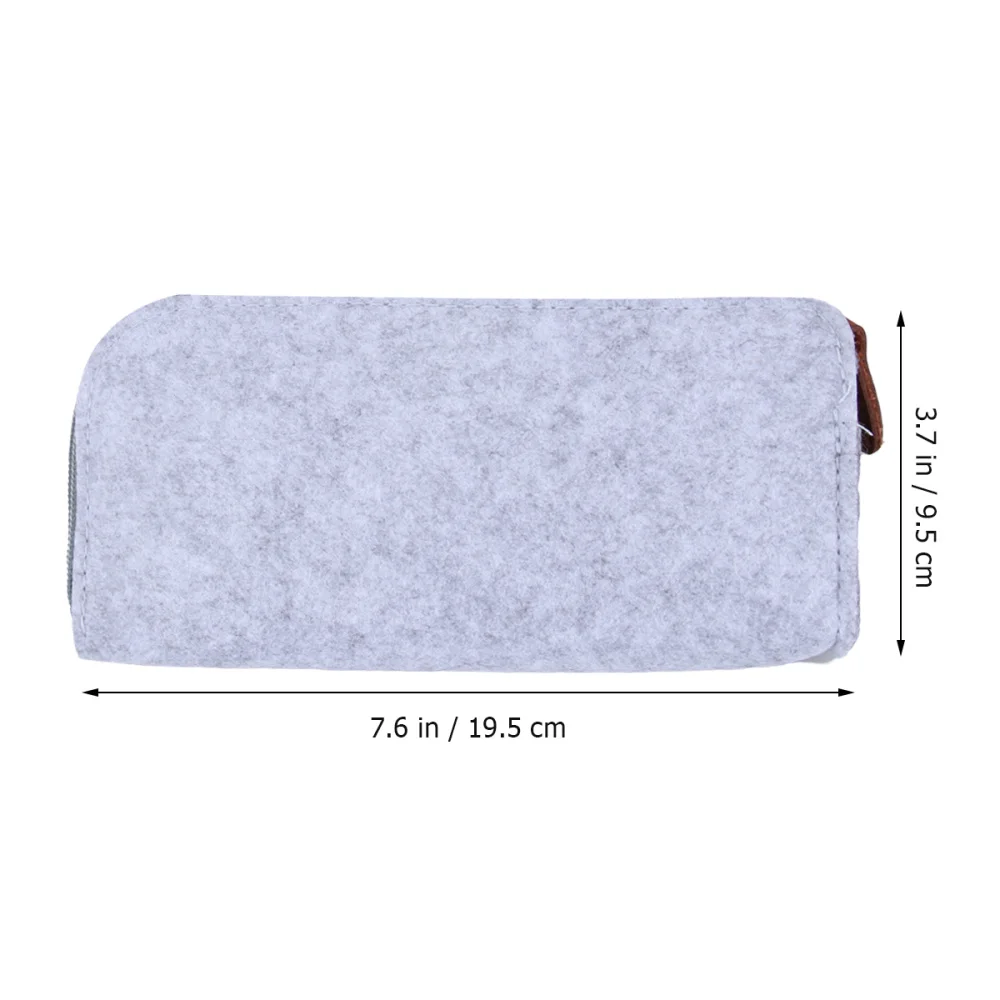 

4 Pcs Felt Pencil Bag Flat Pencil Case Pencil Box School Office Supplies Stationery Storage Bag (Dark Grey/Light Grey/Dark Grey/