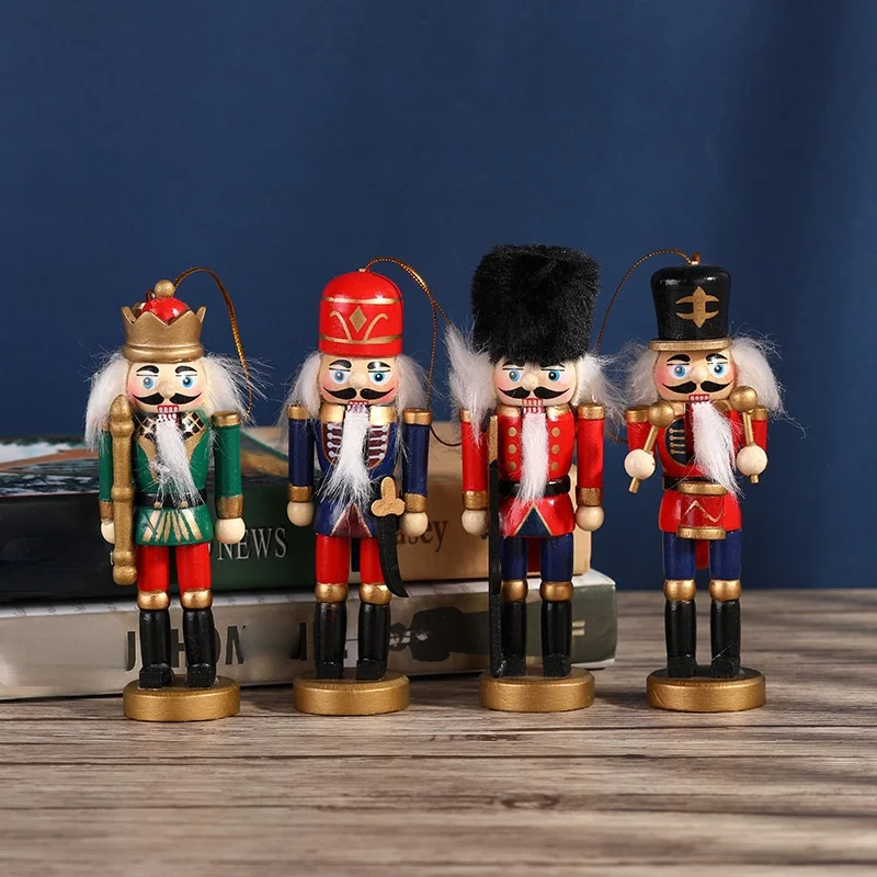 

Merry Christmas New Year Decoration Kids Nutcracker Soldier Doll 1Pcs 12cm Wooden Pendant Navidad Christmas Decorations for Home