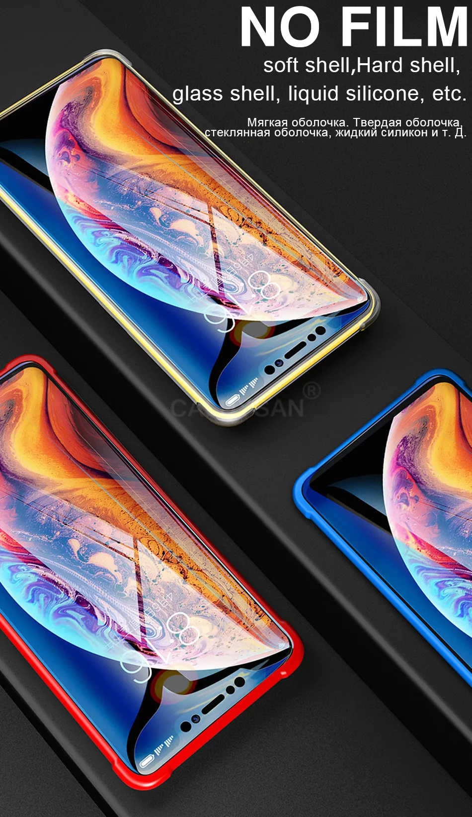 3 2 1 шт 20D полное покрытие Гидрогелевая пленка для iPhone 6 6s 7 8 Plus Защита экрана для iPhone X XR XS MAX защитная пленка не стекло