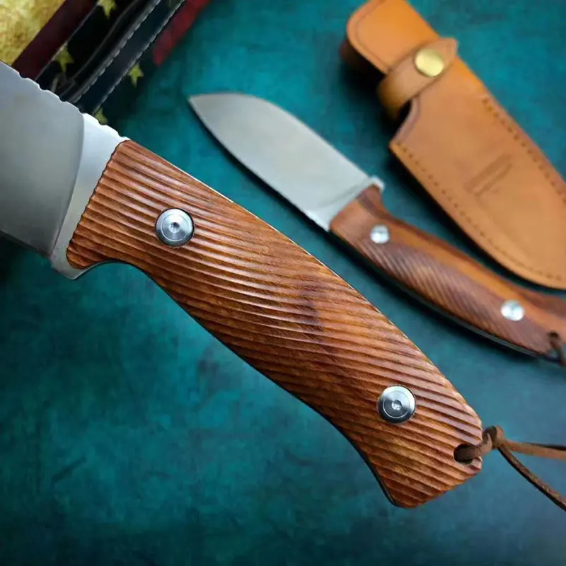 

New Arrival Italy Maniago M3 knife fixed blade Straight knife Santos pure Torx T8 screw handle camping hunting EDC knives