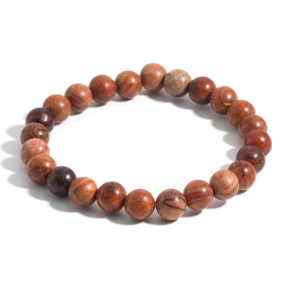 

OAIITE Healing Beaded Bracelet 8mm Natural Wood Beads Bracelet Men Yoga Buddha Mala Bracelets Women Jewelry