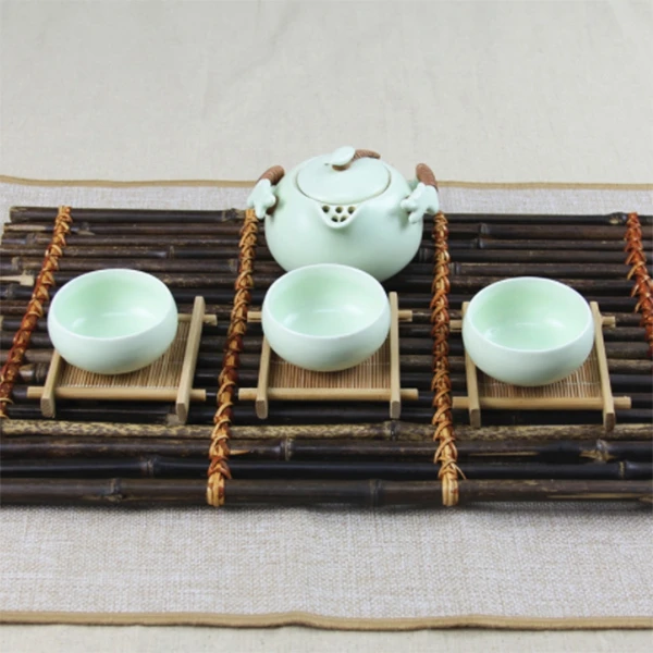 6 шт./лот бамбуковый коврик для чайных чашек деревянная подставка чайный набор