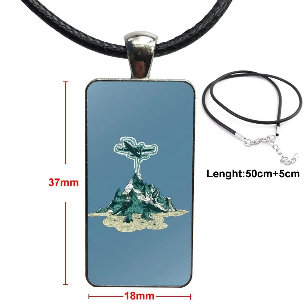 

American Lost Tv Series Glass Cabochon Choker Pendant Rectangle Necklace Steel Color Jewelry For Women Men