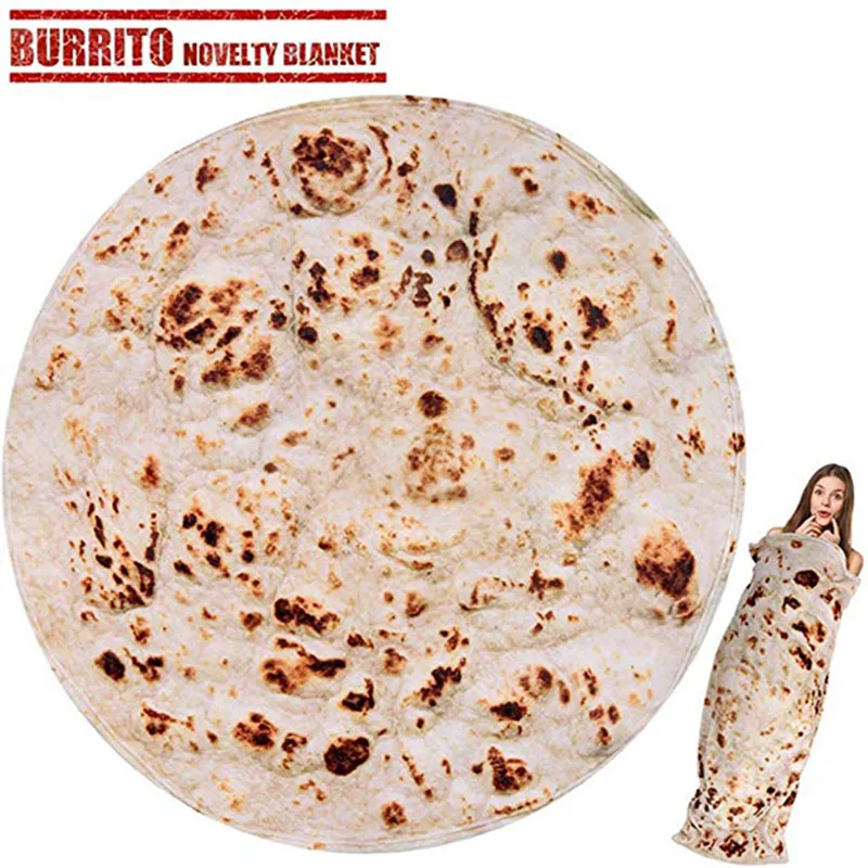 Круглое одеяло мексиканское креативное для блинов Фланелевое круглое игровой