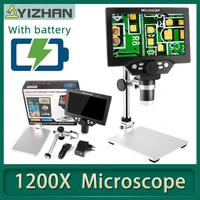 original g1200 g600 digital microscope electronic 12mp 7 inch lcd display 1200x600x continuous amplification magnifier tool