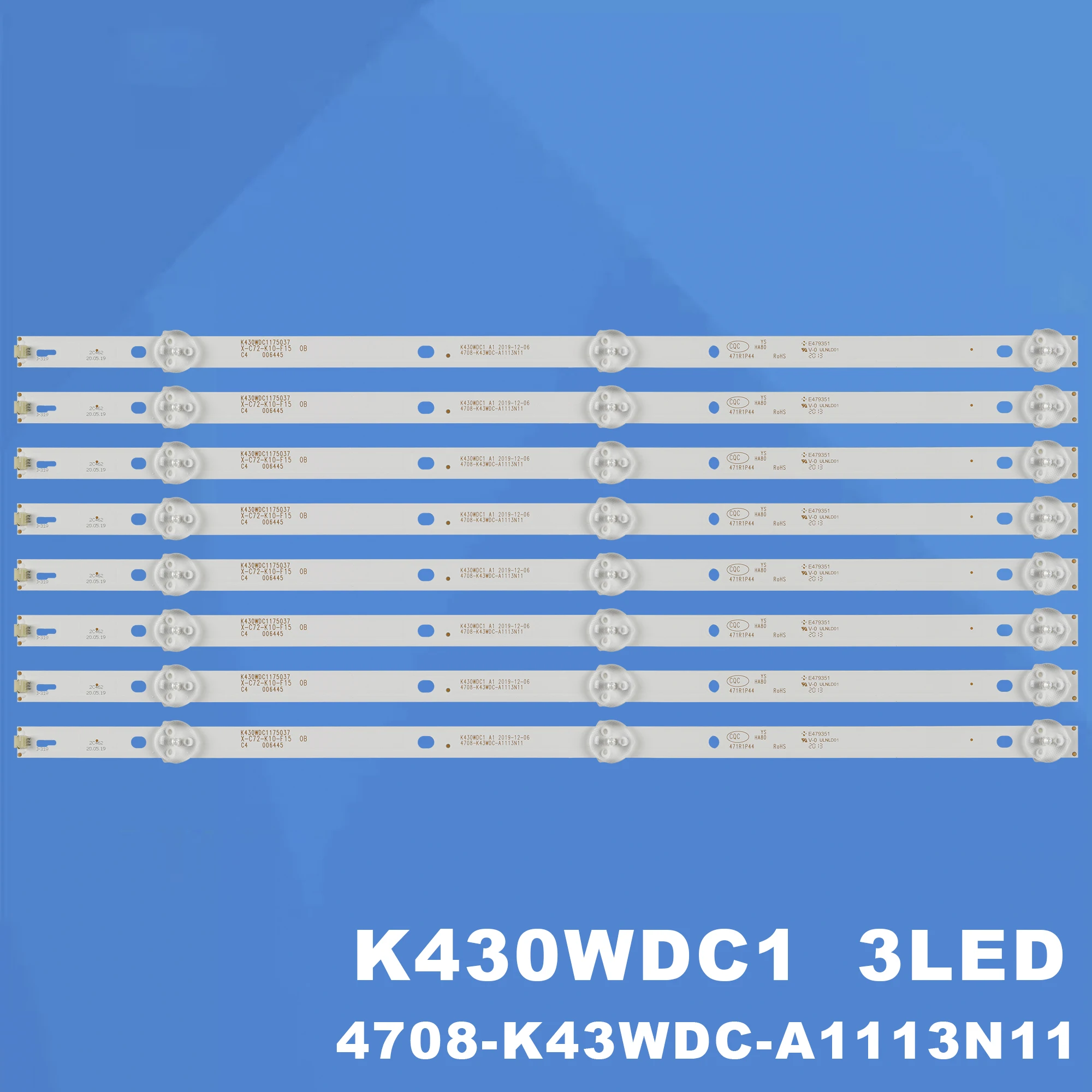 8 шт/комплект ТВ 3 лампы Наборы Светодиодная лента-подсветка для LE43M3570/60 LE43M3579
