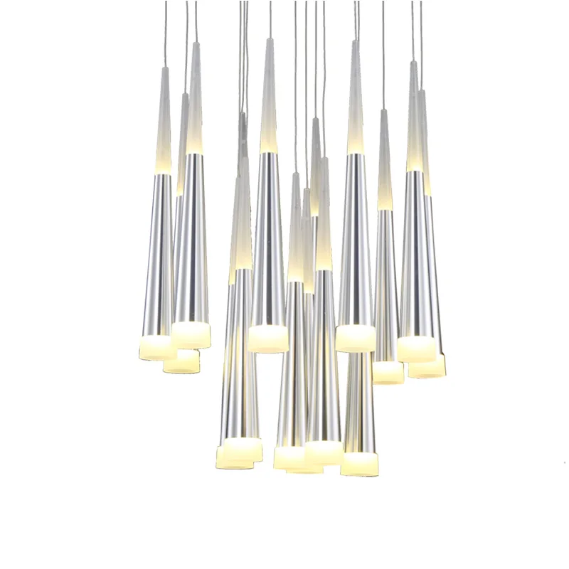 Современный светодиодный конический подвесной светильник алюминиевый Ampmetal для