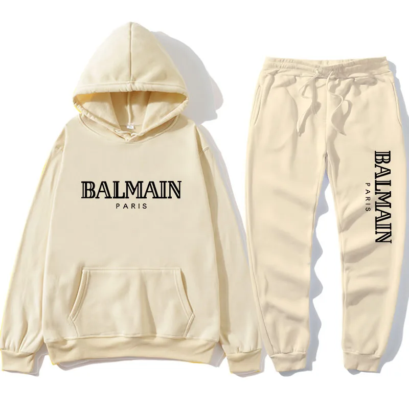 

Men's sports new 2021 new men's letter printing casual sweater sports + pants sweater sports men's suit 2 pieces