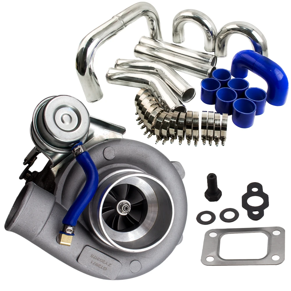 Универсальный Турбокомпрессор T25 T28 и труба для интеркулера 3 дюйма 76 мм синий