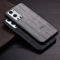 Case for Oneplus Pro 9RT funda bamboo wood pattern Leather phone cover Luxury coque for Oneplus pro case capa