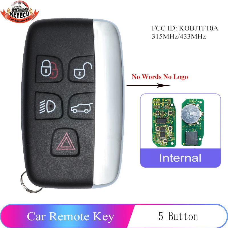 KEYECU умный дистанционный ключ-брелок от машины 315/433Mz для Land Rover LR2 LR4 2012-2015 Range Evoque