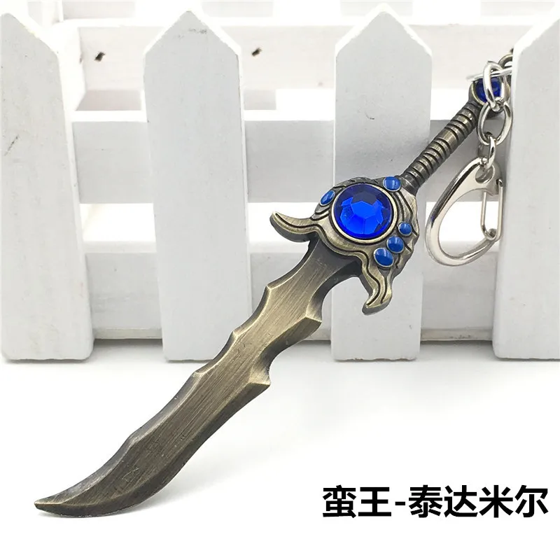 22pcs/lot Key Holder for Boy Christmas Gifts Mix Designs Game Jewelry League Hero Weapon Anime Keychain Tryndamere Rings | Украшения и