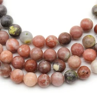 natural plum blossom jades stone round loose spacer beads for diy jewelry making bracelet charms accessories 15 4 6 8 10 12mm