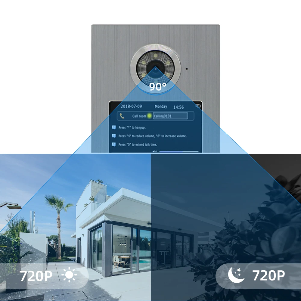 JeaTone IP65 Waterproof Doorbell Building Video Intercom System SIP IP POE ID Card Unlock 720P Doorbell enlarge