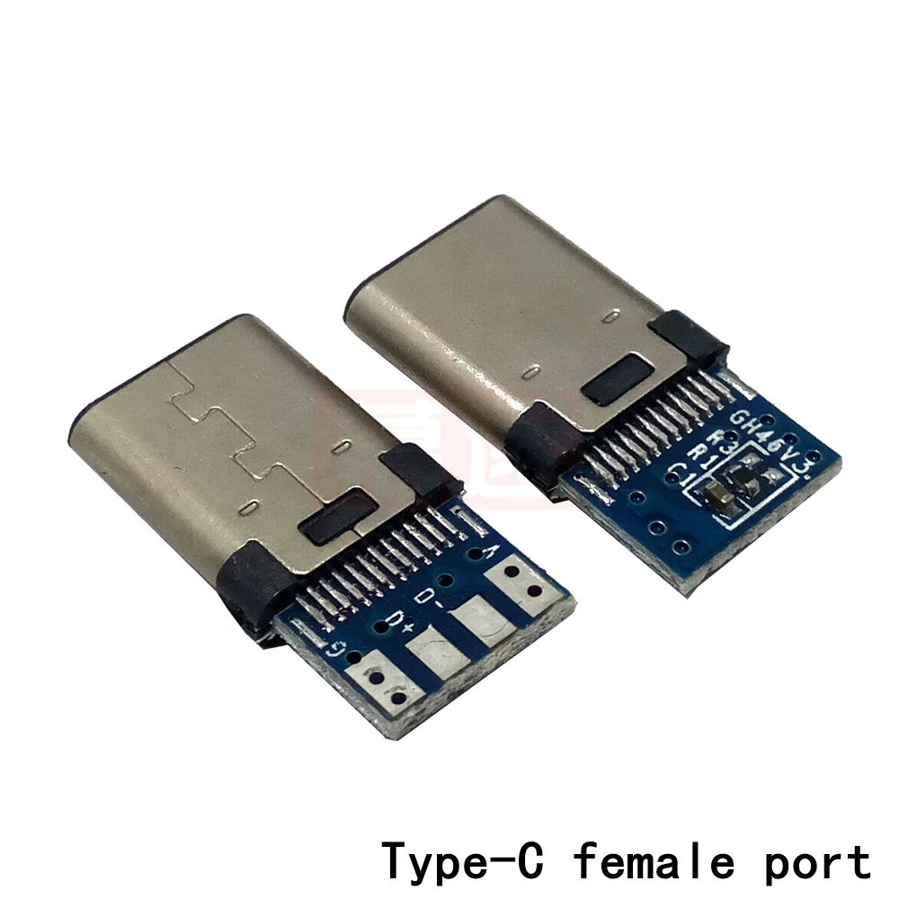 

10 шт., DIY OTG USB-3,1 слот для принтера, jack Stecker USB 3,1, Тип C, с печатной платой, разъем для принтера, терминалы для и