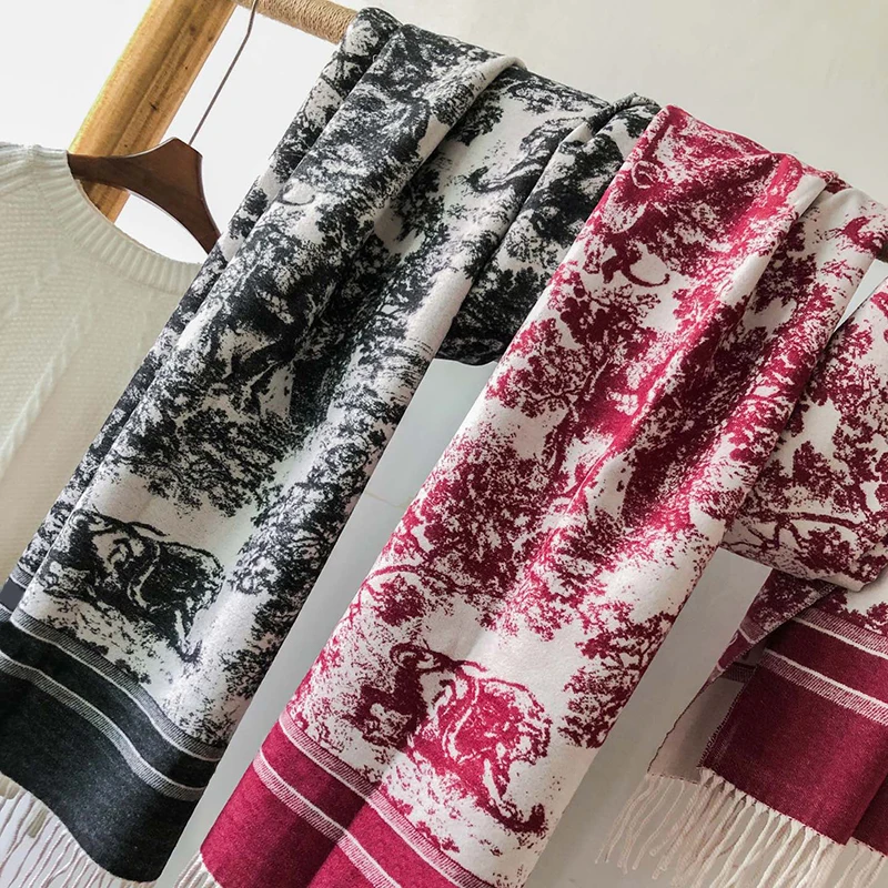 

100% Wool Scarf Women Brand Scarf Thicken Warm Scarves Winter Female Solid Color Wrap Pashmina Cashmere Wool Scarfs Christians