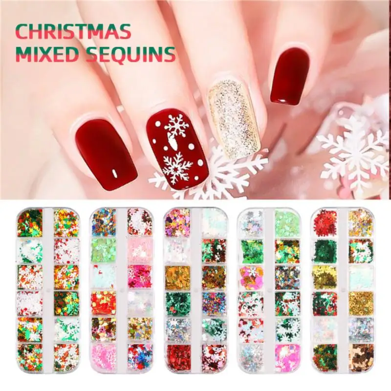 

1Box Nail Art Christmas Sequins Ultra-Thin Snowflake Christmas Tree Autumn And Winter Nail Decoration Sequins DIY Nail Flakie