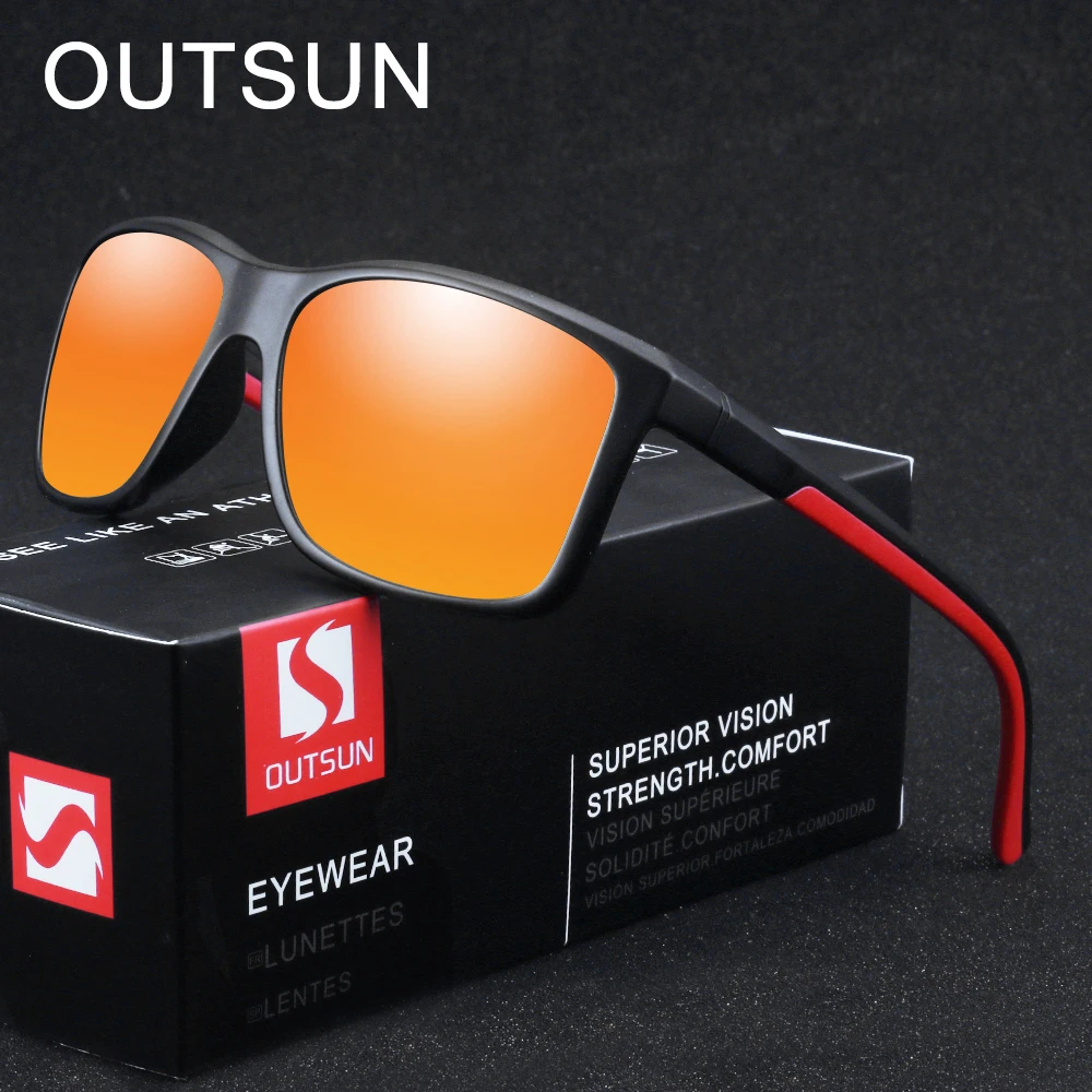 Мужские и женские солнцезащитные очки OUTSUN поляризационные в черной оправе для