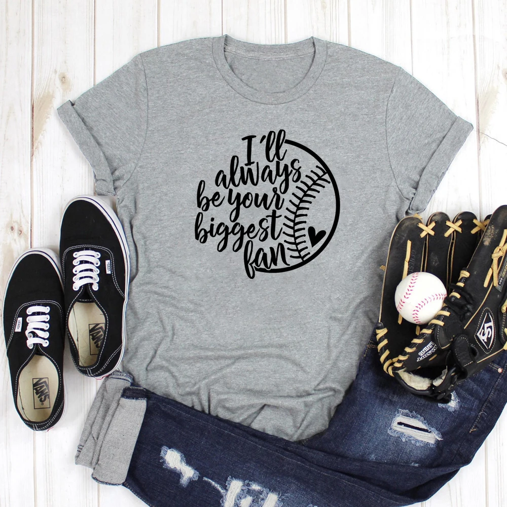 Я всегда буду вашим самым большим веером бейсбольная Футболка с принтом летние