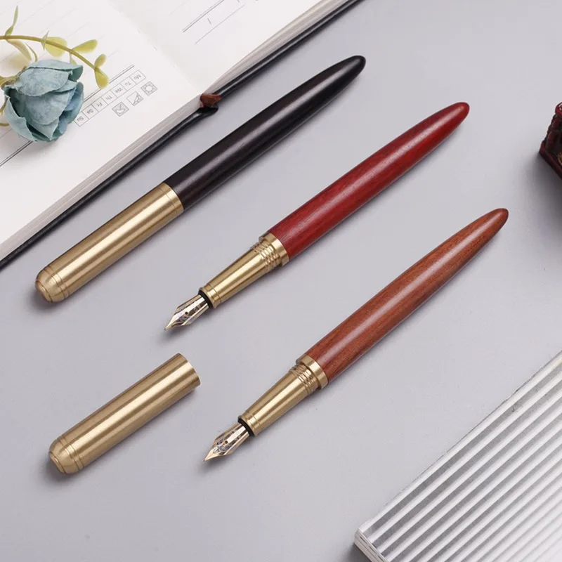 

High Quality Luxury wood fountain pen ink pen nib 0.7mm caneta tinteiro Office Stylo plume Penna stilografica 03839
