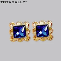 totasally bijoux femme earrings fashion square geo earring glass stone woman stud earrings jewelry anti allergic lady gifts