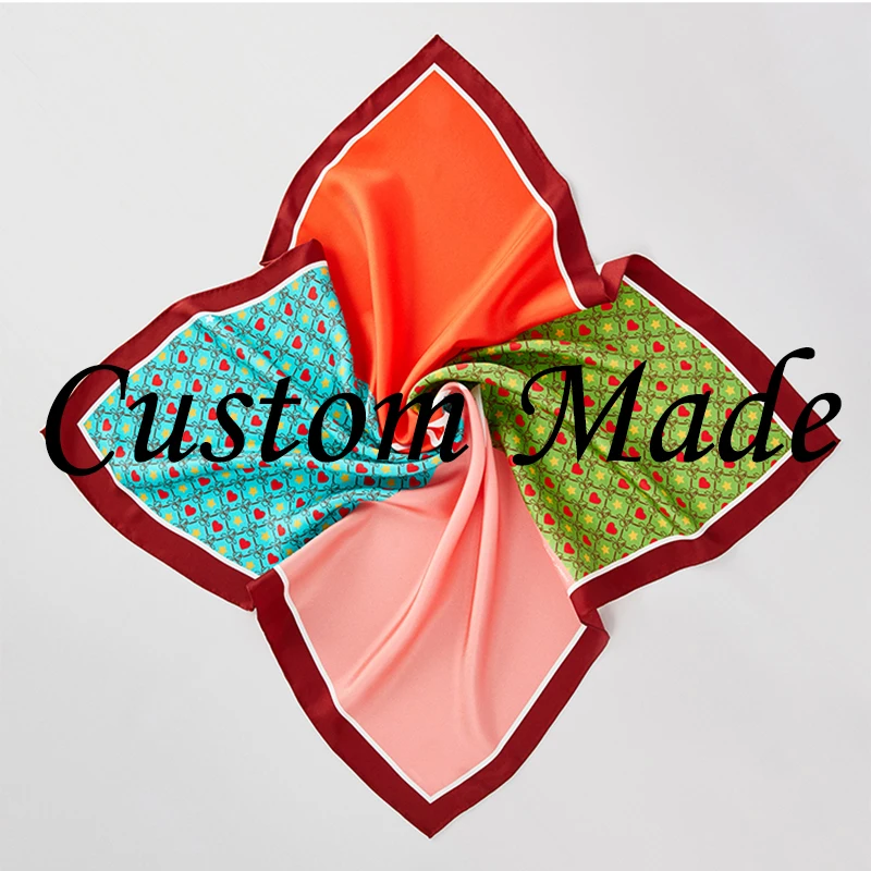 

Luxury brand classic scarf fashion imitation silk classic badge traditional old flower tie ribbon headband ladies WJ20043