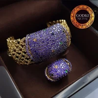 brand luxury hollow lace 5pcs bracelet ring earring set for women wedding bridal zircon africanindiandubai bridal jewelry set