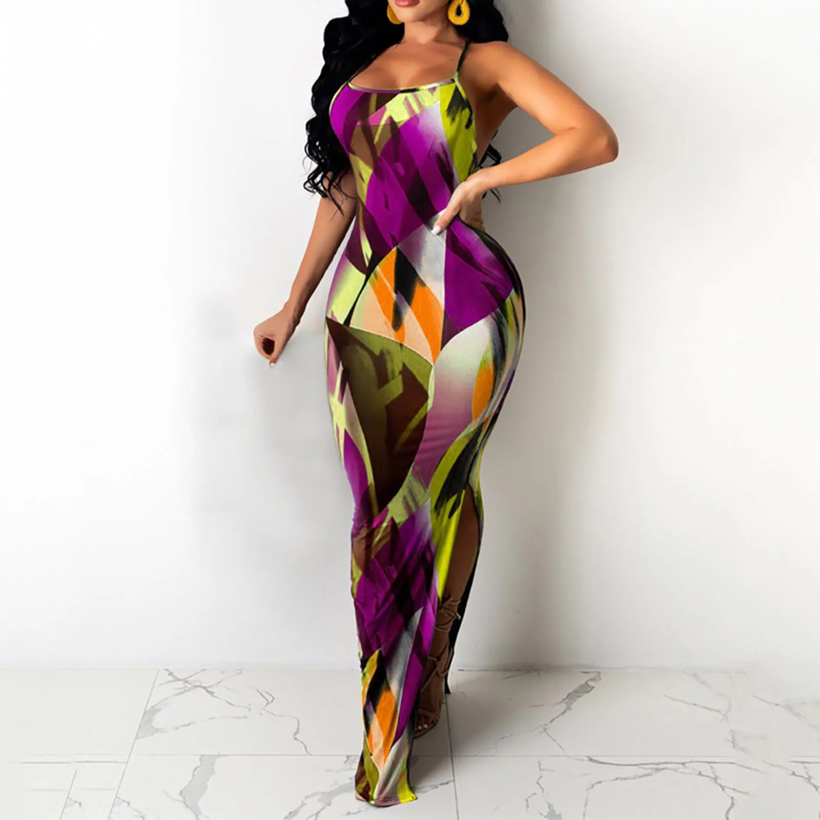 

Женское платье с цветочным принтом, повседневное элегантное платье с V-образным вырезом, лето 2021