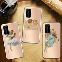 angel retro cute cartoon phone case transparent for huawei honor nova c x 7 8 3 4 9 65g se v t play pro lite