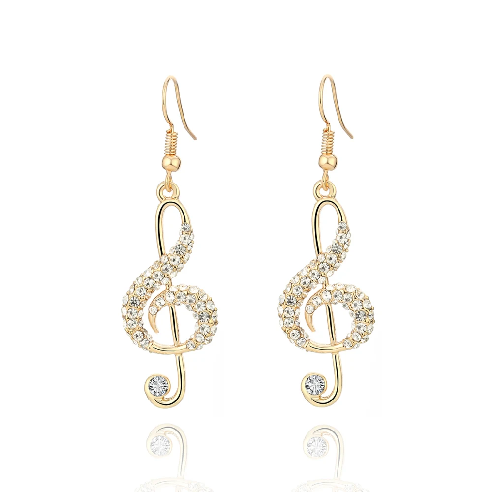 

Gold Silver Color Music Note Earrings for Women Fashion Jewelry Female Earrings 2021 New Design