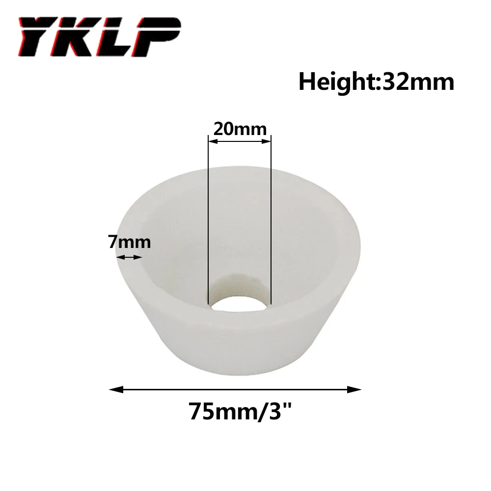 

75mm Cup-shaped Dia 75mm White corundum grinding wheel high quality White corundum 80 Grit Aperture 20 mm