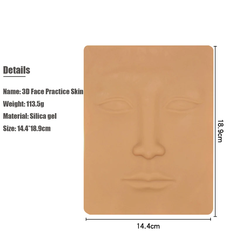 Face practice skin 3D Силиконовый Перманентный макияж, татуировка, тренировка, поддельная кожа, пустые глаза, губы, лицо, для микроблейдинга, татуировка, машина для начинающих - Цвет: Face practice skin