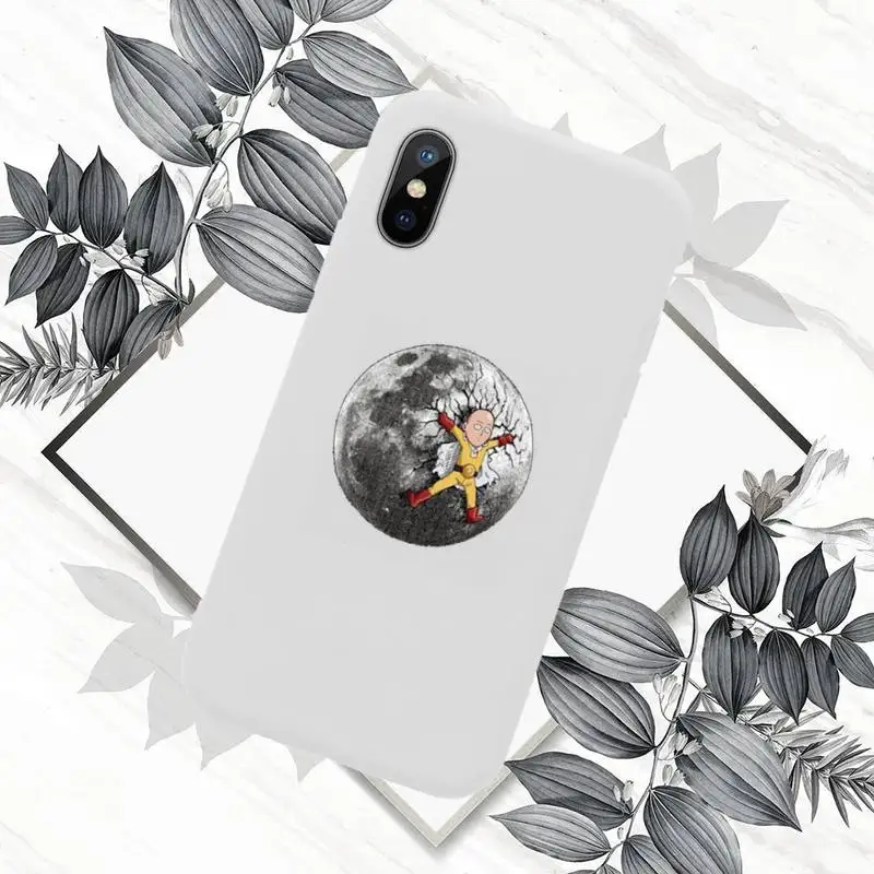 

One Punch Man Anime Phone Case Candy Color for iPhone 6 7 8 11 12 s mini pro X XS XR MAX Plus