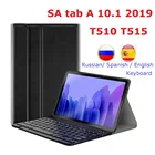 Tab A 10,1 русская испанская клавиатура для Samsung Tab A 10,1 2019 SM-T510 T515 чехол с клавиатурой беспроводной чехол для Samsung T510