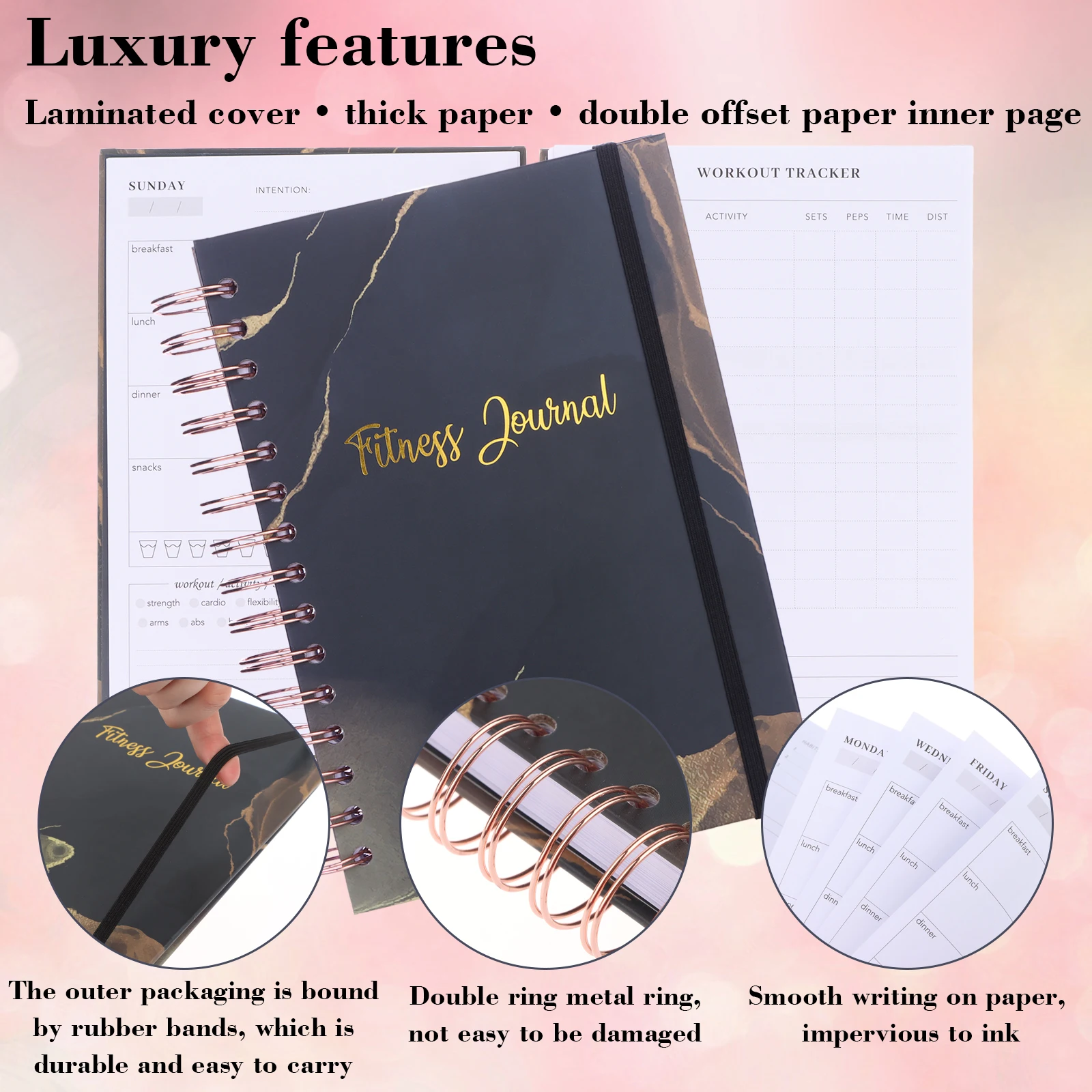 

Fitness Journal Workout Planners with Diet & Calorie Personal Health Tracker