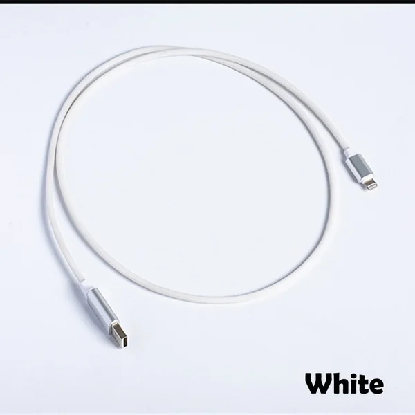 Белый Тип C светодиодный Кабельное освещение флэш USB C кабель SR Синхронизация данных танцевальный кабель умный регулятор громкости поток света кабели быстрой зарядки - Цвет: Белый