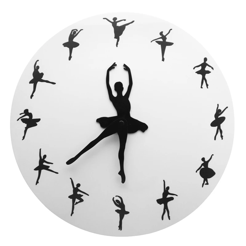 

Ballet Time Wall Clock Ballerina Dancer Ballet Decorative Clock Wall Watch Girls Room Dancing Studio Decor Ballet Dancers Gift