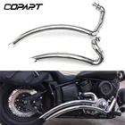Выхлопная система для Yamaha V Star Dragstar 1100 XVS1100 Slash Cut, перегородка с глушителем, съемные глушители, хромированные