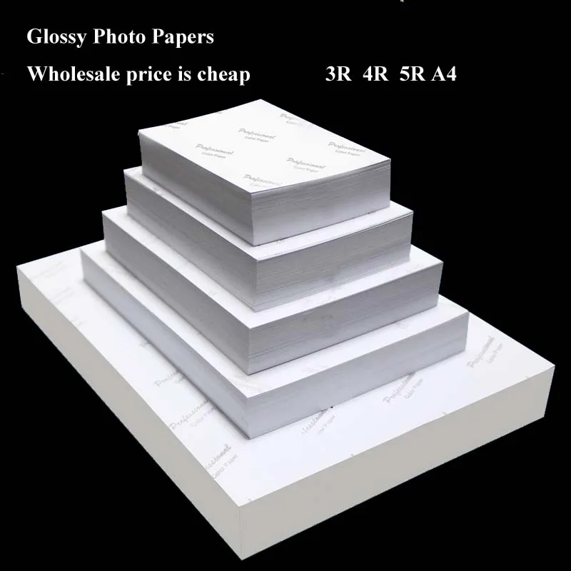 Wholesale Photo Paper 4R 5R A4  High Glossy Printer Photographic Paper Printing for Inkjet Printers Office Supplies