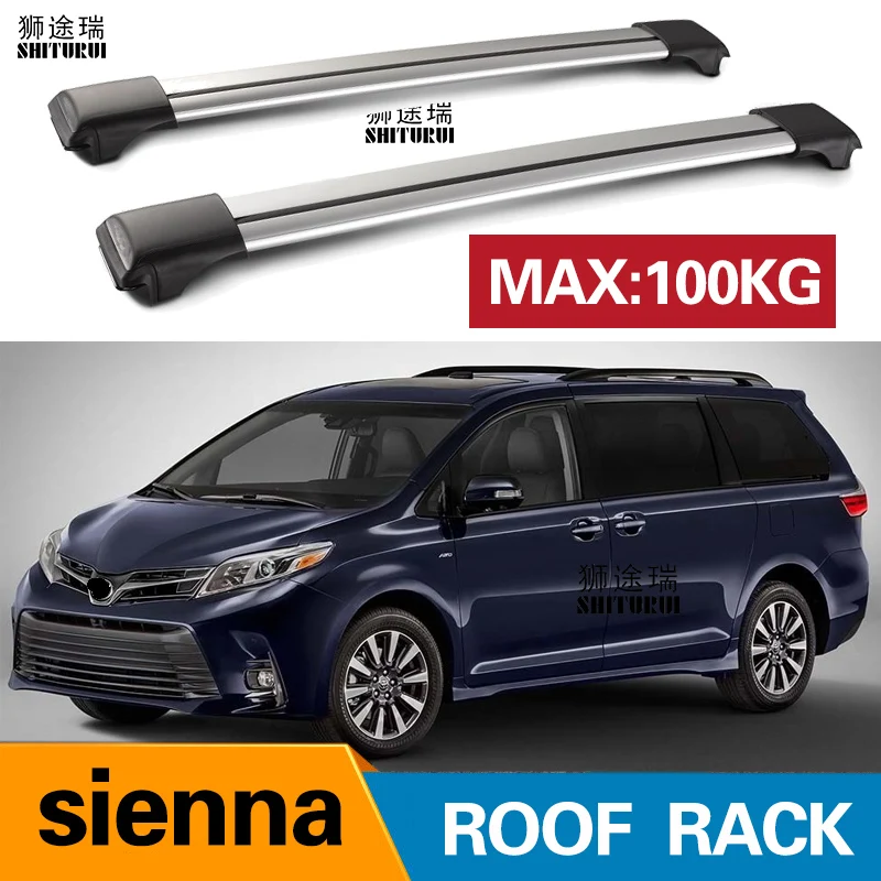 

Балки на крышу для TOYOTA sienna MVP 2011-2018 2019, 2 шт., боковые балки из алюминиевого сплава, поперечные рейки, багажник на крышу