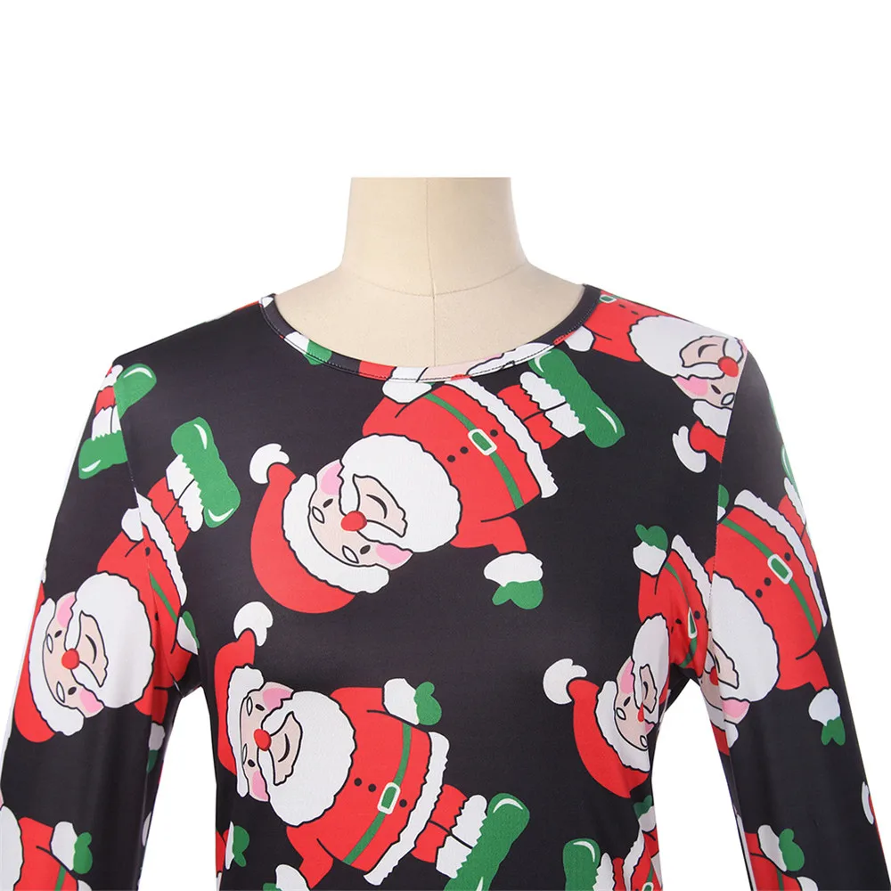 Рождественское платье для мамы и дочки осенние платья с длинными рукавами