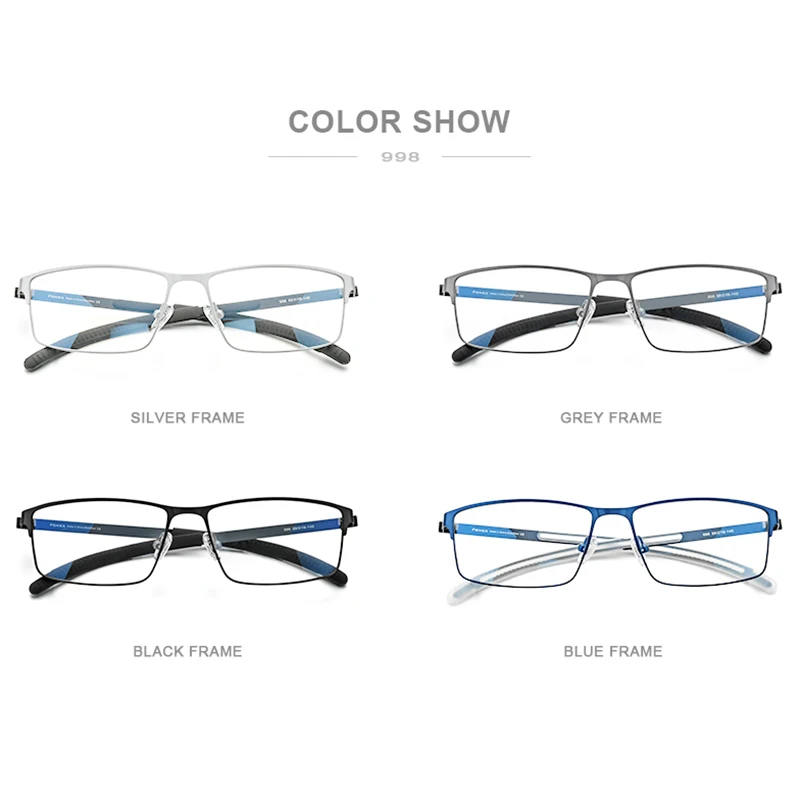 FONEX Alloy Glasses Frame Men Square Myopia Prescription Optical Eyeglasses 2020 New Male Metal Full Korea Screwless Eyewear 998