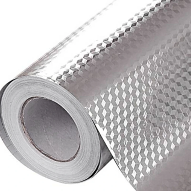 5 м 3D кубическая сетка алюминиевая маслостойкая наклейка для кухни оранжевые