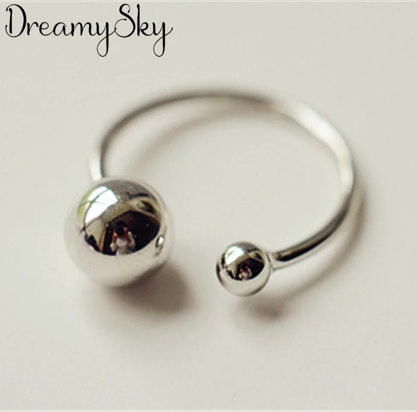 Женские шариковые кольца DreamySky Большой Антикварный бисер серебряного цвета