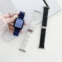 resin strap for apple watch band 44mm 40mm women sport belt luxury bracelet iwatch 42mm 38mm correa serie 6 5 4 3 se 7 45mm 41mm
