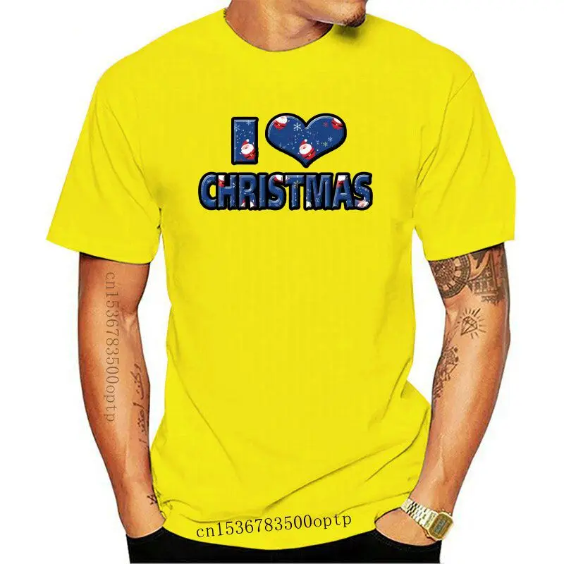 

Мужская футболка с надписью «I Love Christmas», 12 цветов