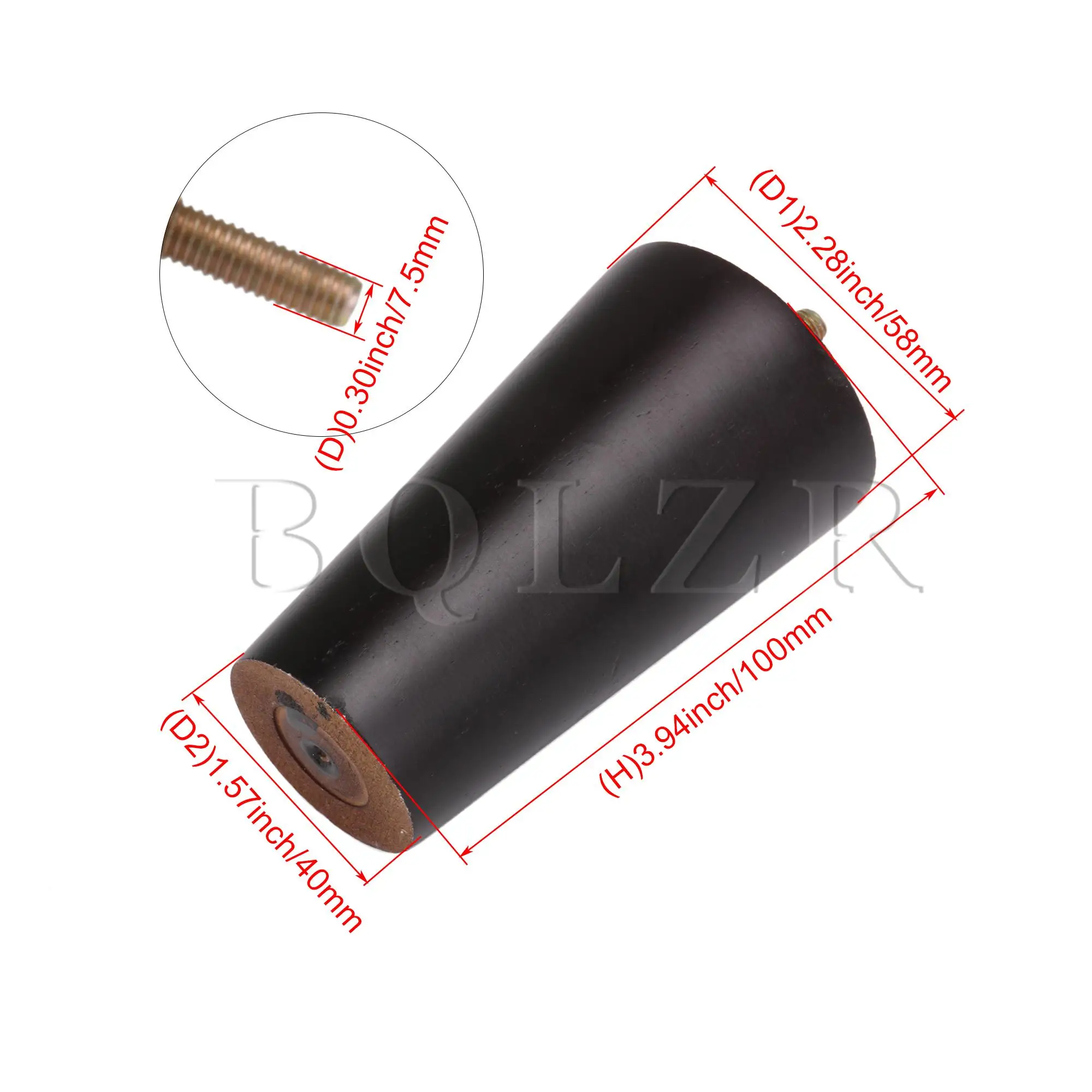 

BQLZR 4pcs 10x5.8x4cm Tapered Wooden Furniture Legs w/ Screw Rod M* for Table