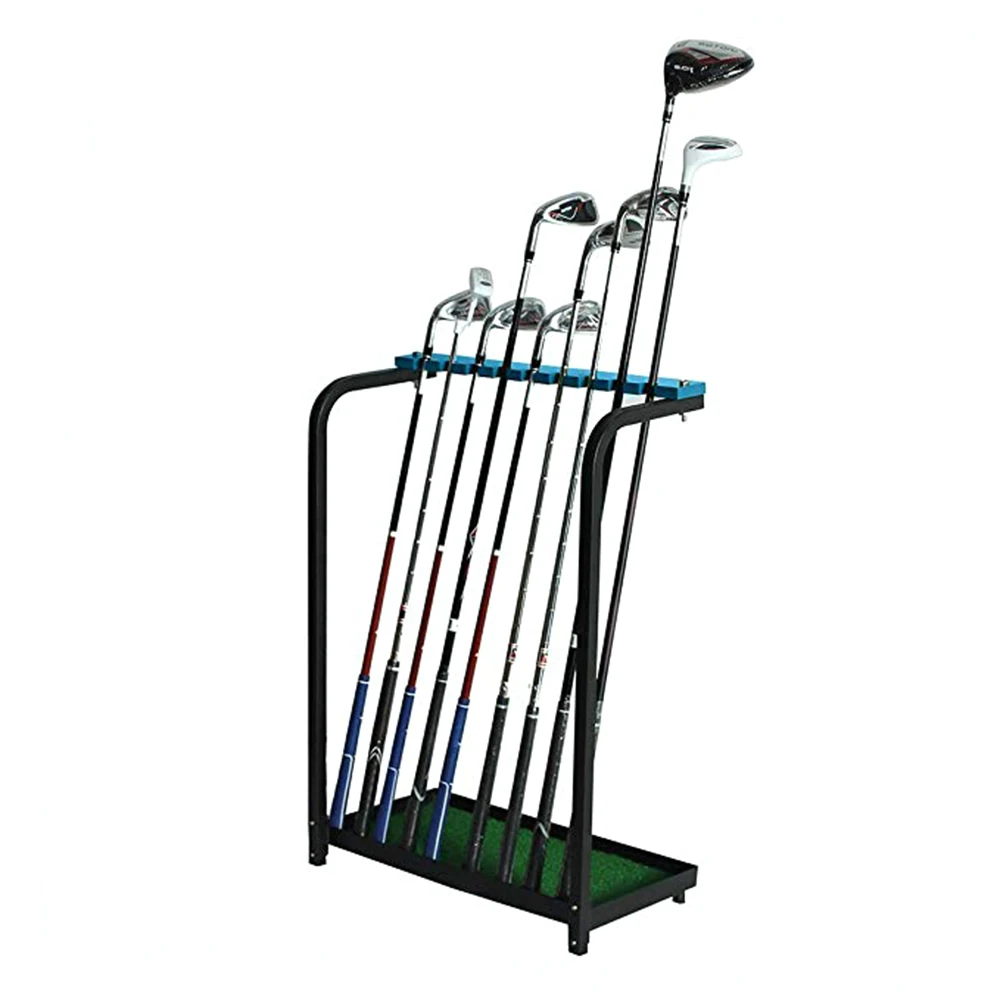 

CRESTGOLF Golf Club Display Stand Rack Durable Metal Storage 9 Clubs Golf Putter Shelf Organizers Training Aids