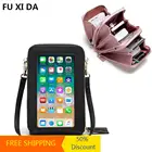 Прямая поставка, брендовый кошелек через плечо для сотового телефона, женская сумка с сенсорным экраном, кошелек с блокировкой RFID, сумка на плечо для телефона, сумочка